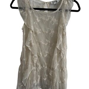 Pinky‎ Cream Floral Lace Blouse